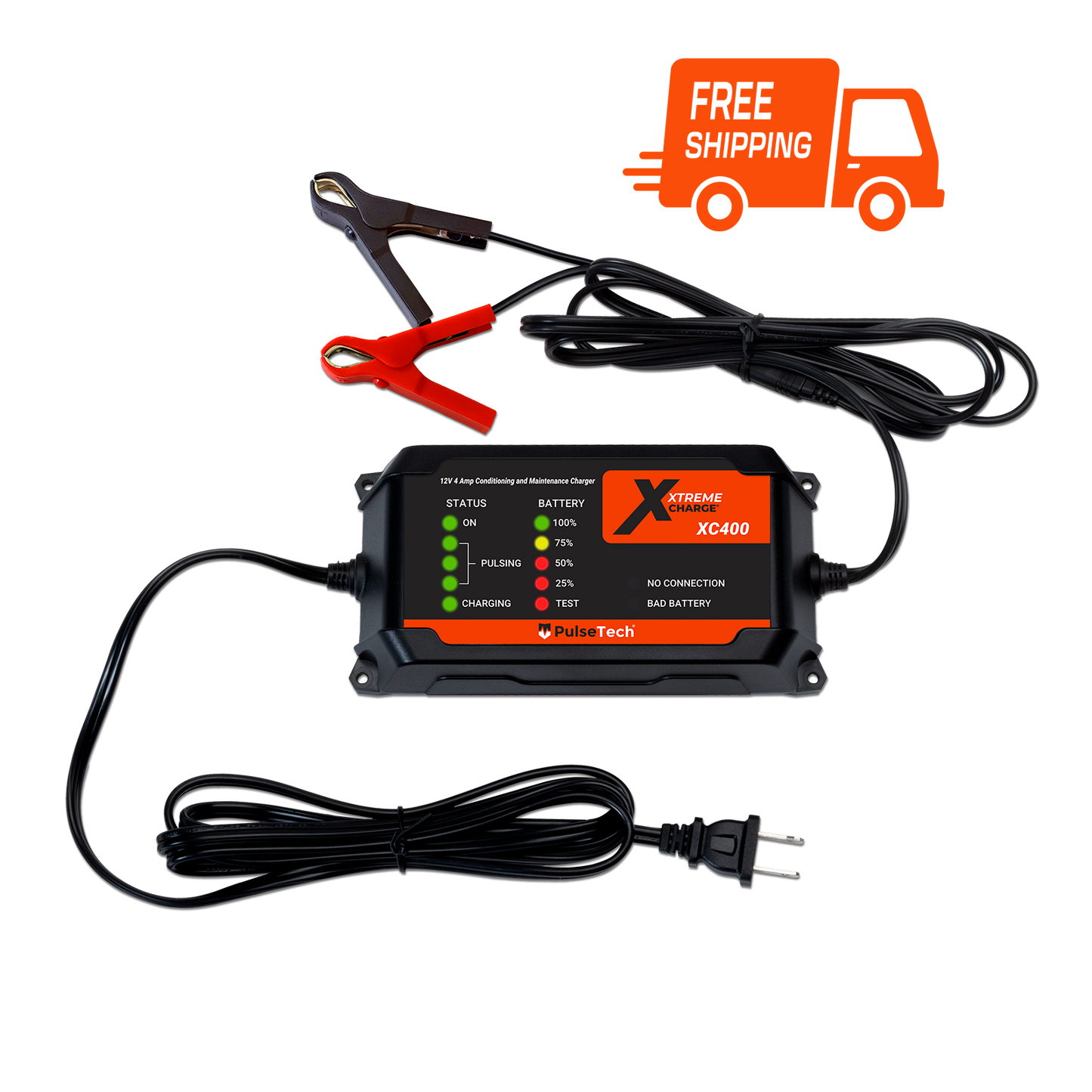 Xtreme Charge XC400 4-Amp All-Vehicle 12V Battery Charger & Maintainer