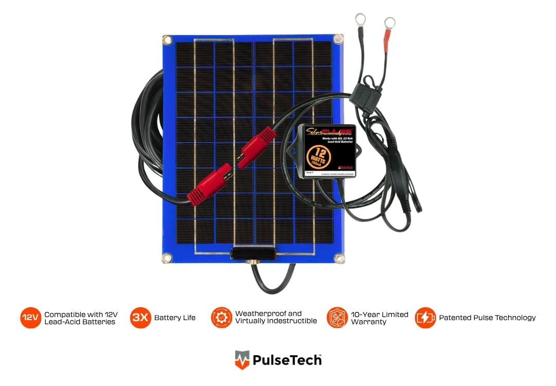 SolarPulse® SP-12 12-Watt Solar Battery Charger & Maintainer