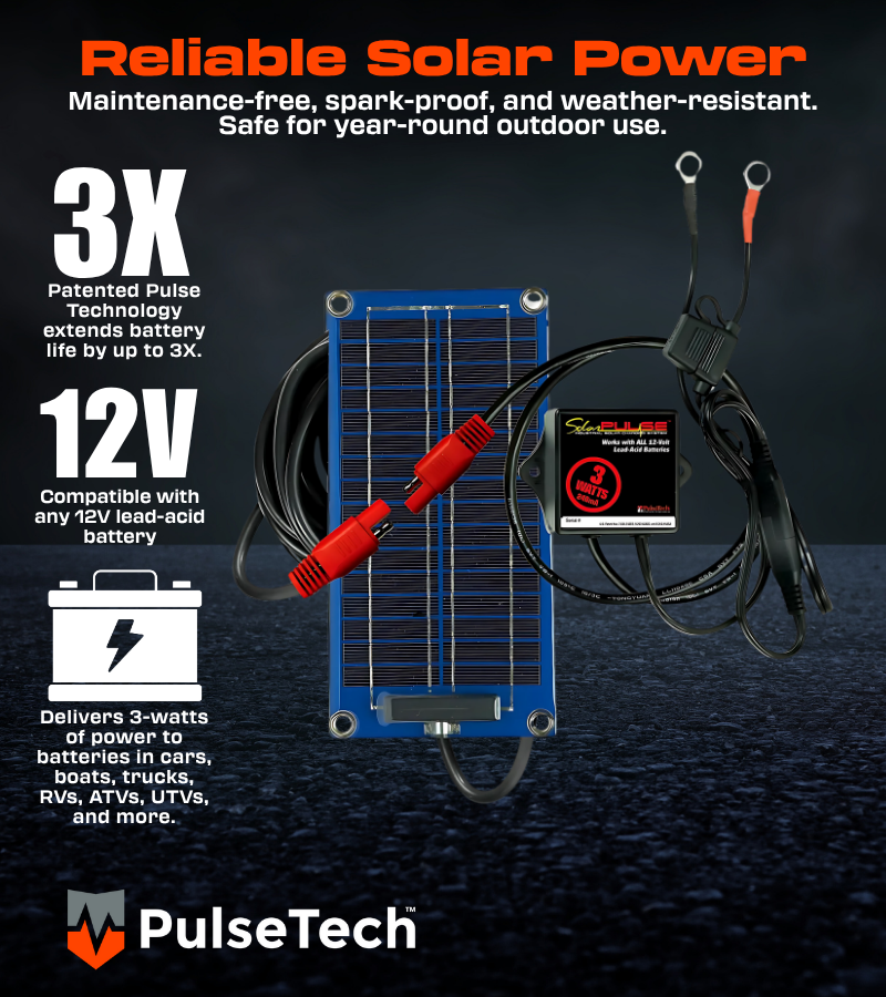 SolarPulse® SP-3 3-Watt Solar Battery Charger & Maintainer