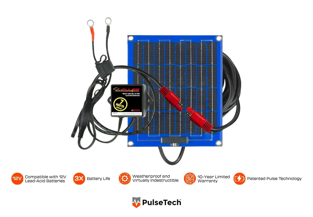 SolarPulse® SP-7 7-Watt Solar Battery Charger & Maintainer