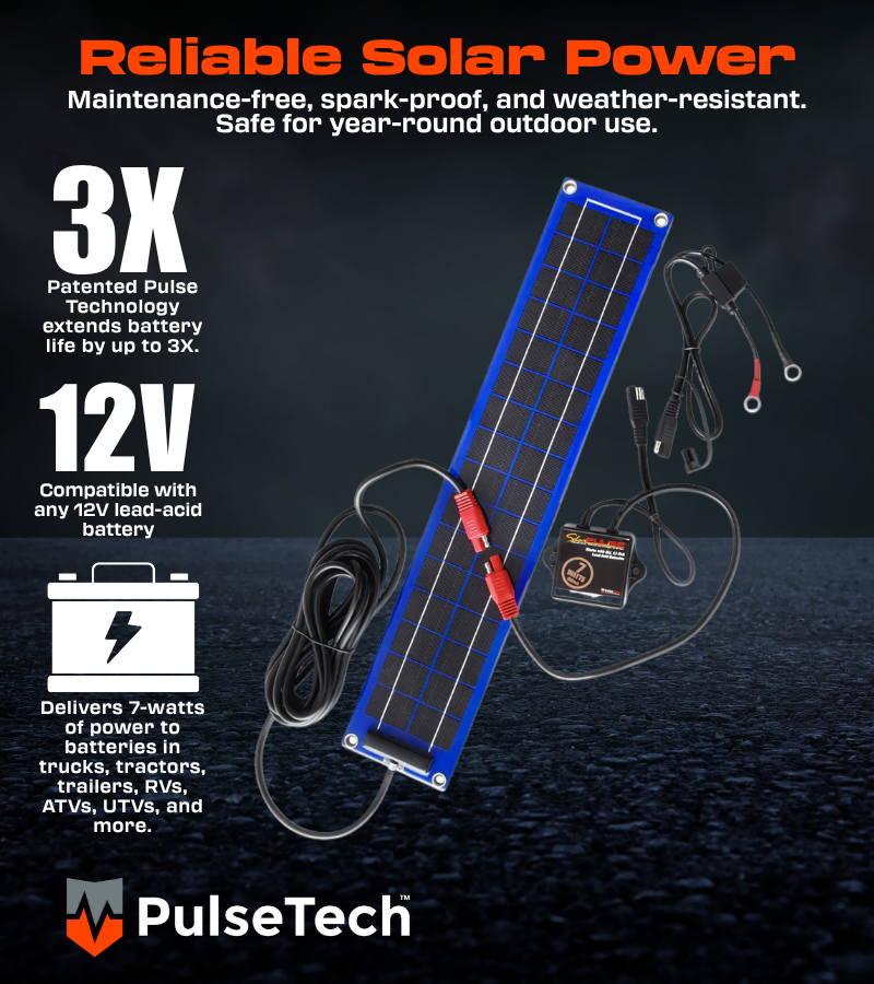 SolarPulse® SP-7 Slim 7-Watt Solar Battery Charger & Maintainer