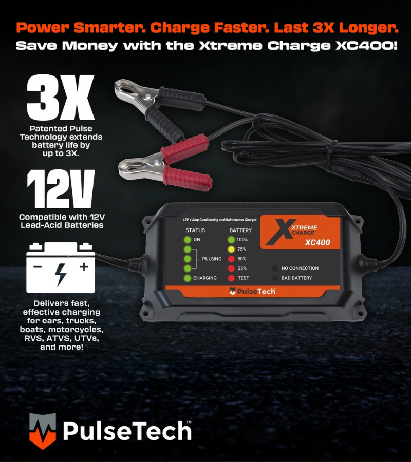 Xtreme Charge XC400 4-Amp All-Vehicle 12V Battery Charger & Maintainer