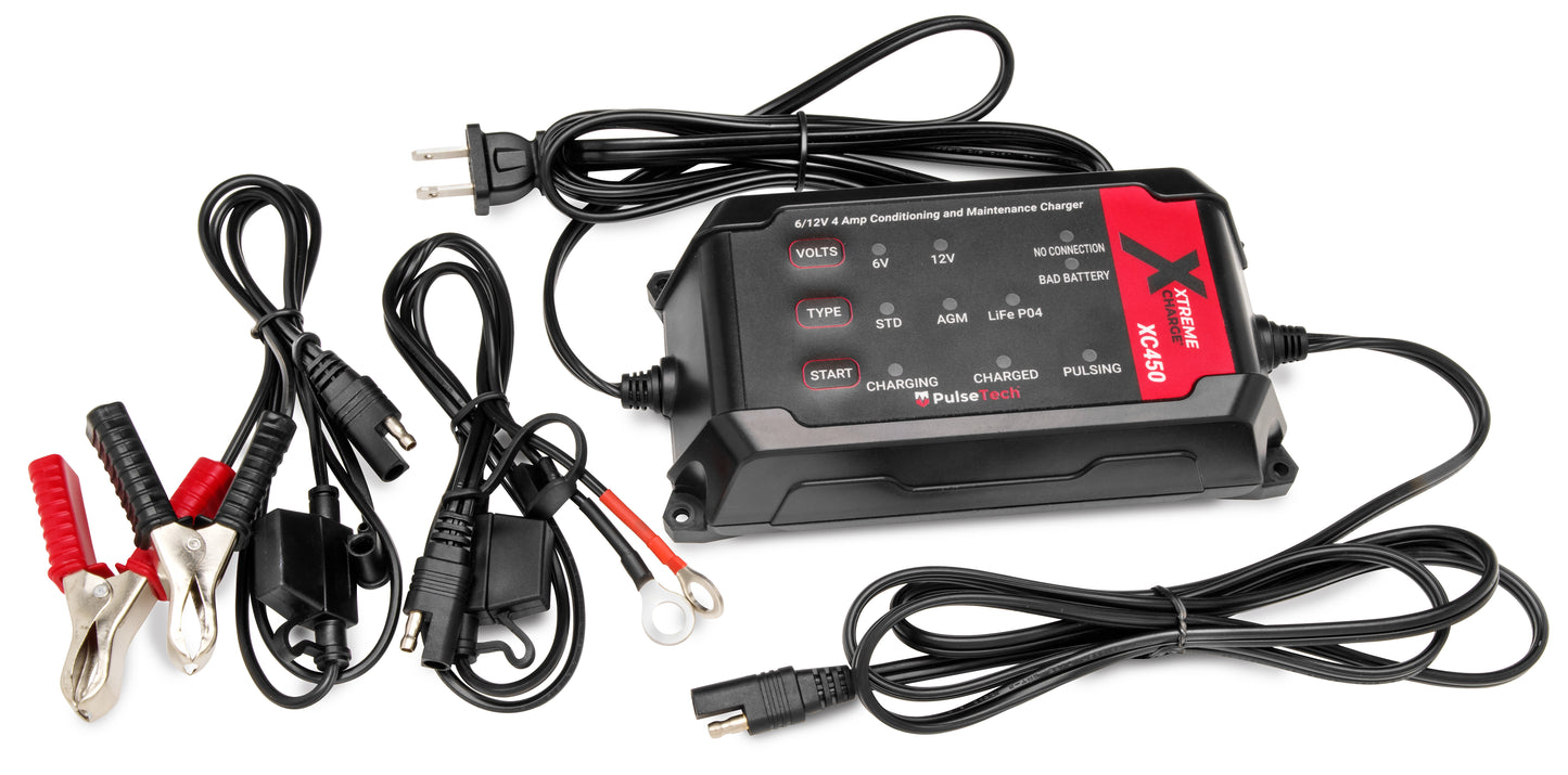Xtreme Charge XC450 4.5-Amp All-Vehicle 6V/12V Battery Charger, Maintainer, and Conditioner