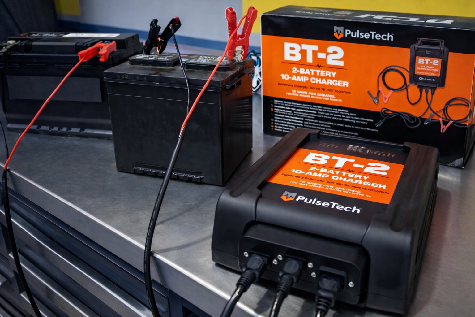 BT-2 2-Battery 10-Amp Charger for all 12-volt batteries