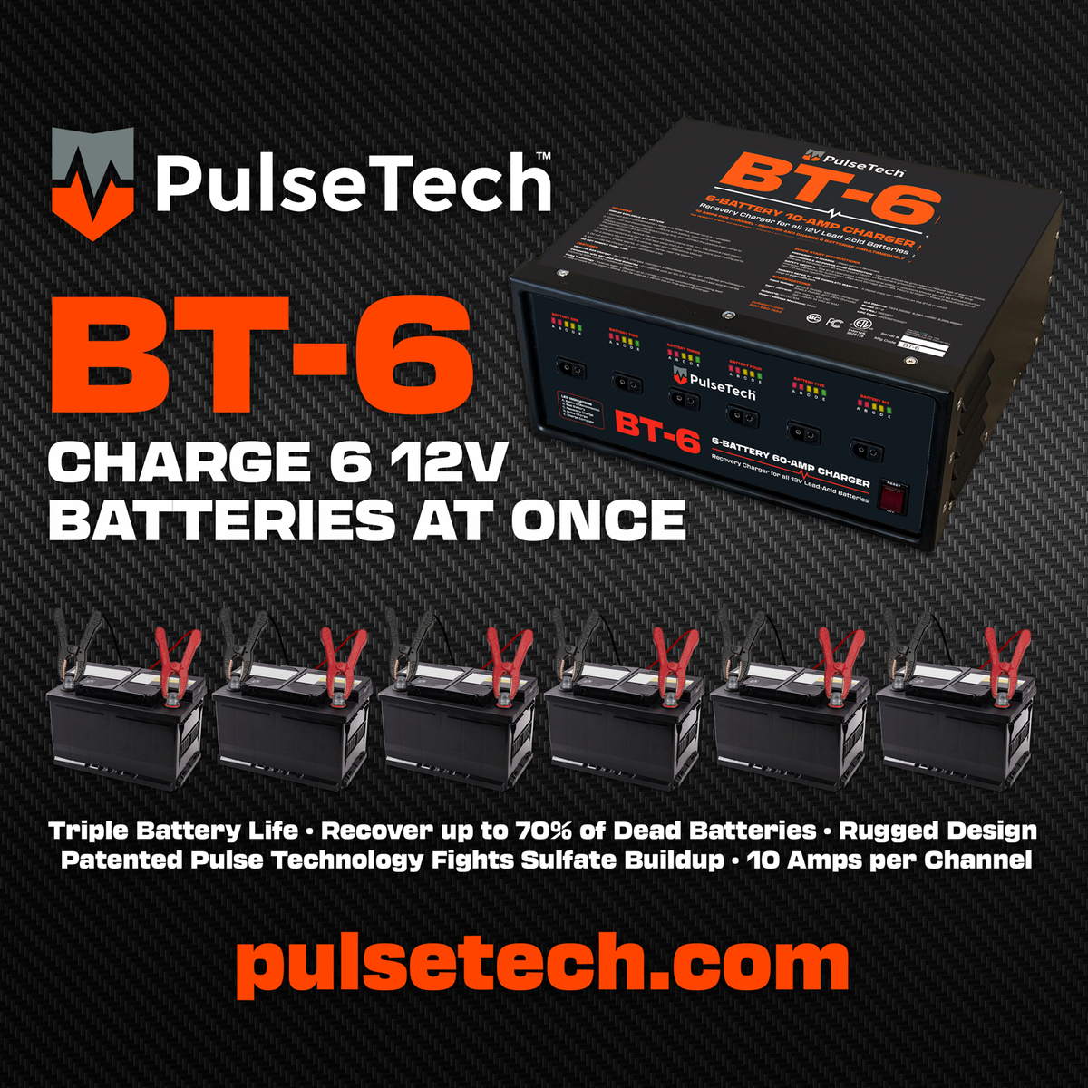 BT-6 6-Battery 10-Amp Recovery Charger