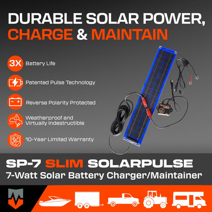 SP-7 Slim SolarPulse Solar Charger/Battery Maintainer