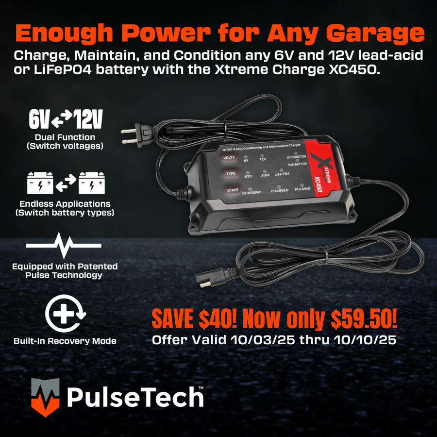 Xtreme Charge XC450 4.5-Amp All-Vehicle 6V/12V Battery Charger, Maintainer, and Conditioner