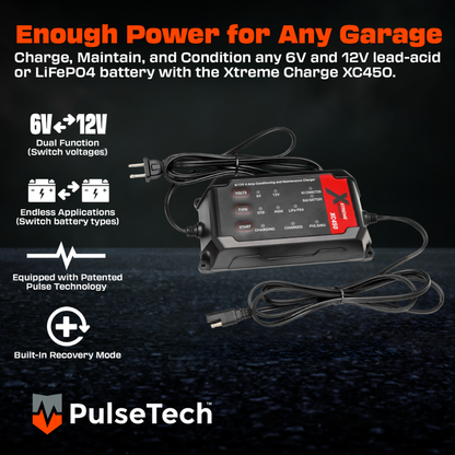 Xtreme Charge XC450 4.5-Amp All-Vehicle 6V/12V Battery Charger, Maintainer, and Conditioner
