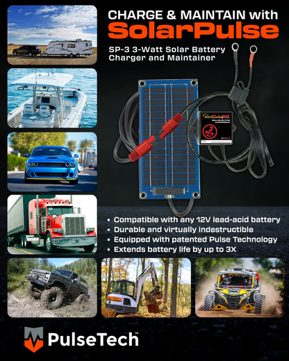 SolarPulse® SP-3 3-Watt Solar Battery Charger & Maintainer
